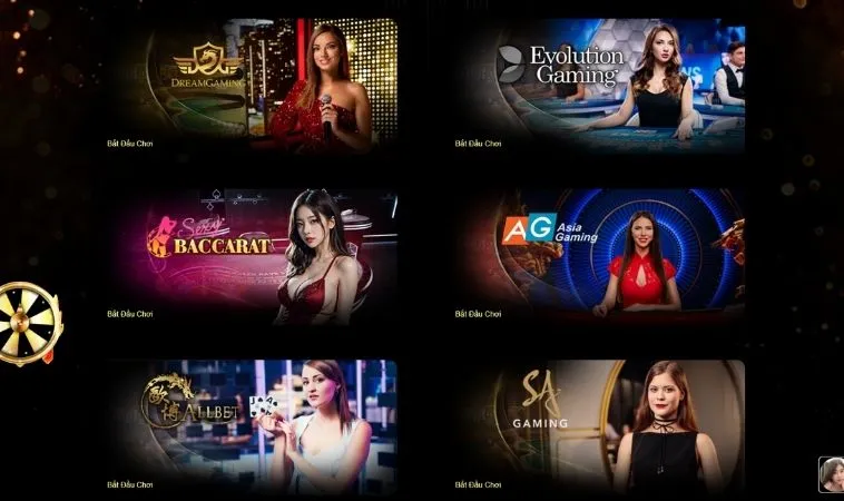 Nhà cái K9WIN hợp tác với nhiều nhà cung cấp game live casino hàng đầu