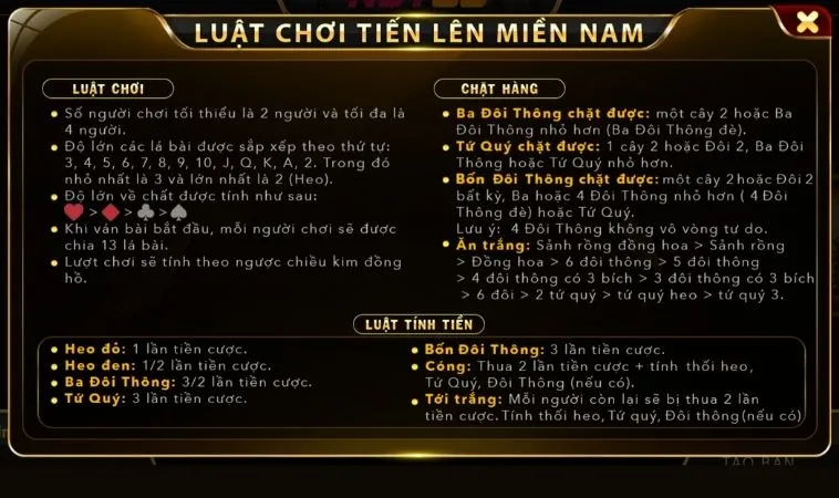 Cách Chơi Tiến Lên Miền Nam K9Win Thành Công Dành Cho Tân Thủ 2 Luật chơi Tiến Lên Miền Nam K9Win